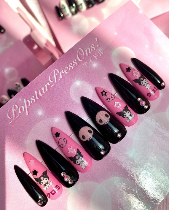 KUROMICORE Press on Nail Set kuromi Nails kuromi Press Ons | Etsy