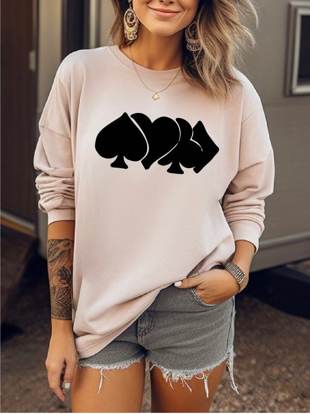 Playing Card Sweatshirt Dress