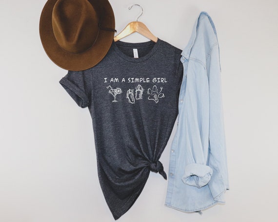 I'm Simple Woman T-Shirt Wine Flip-Flop Dog Puppy Tee I'm Simple Woman T-Shirt Wine Flip-Flop Dog Puppy Tee