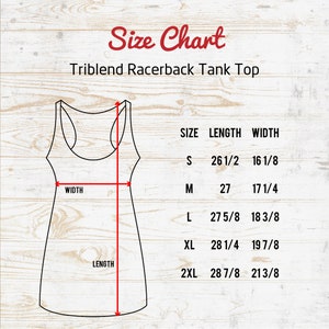 Peut inclure: Tableau des tailles pour un d&eacute;bardeur dos nageur en tissu tri-m&eacute;lange. Le tableau indique les mesures de longueur et de largeur en pouces pour les tailles S, M, L, XL et 2XL.