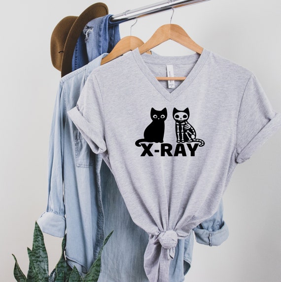 ☆RAIVE☆ROLLER CAT GRAPHIC T-SHIRT Cat X-RAY T-shirts, Cat Shirts, Graphic Tees, Feline T