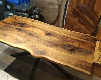 Live edge dining table walnut , Walnut Desk Live Edge , Live Edge Dining Table | Slab Table | Maple Dining Table | Rustic Modern Table