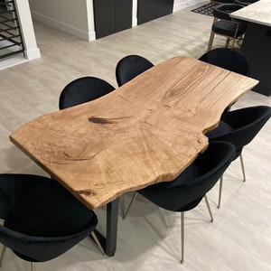 Handmade Natural Wood Dining Table: Rustic Farmhouse Style