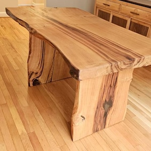 Entirely Handmade Chestnut Live Edge Table - Solid Wood Slice Office or Dining Table