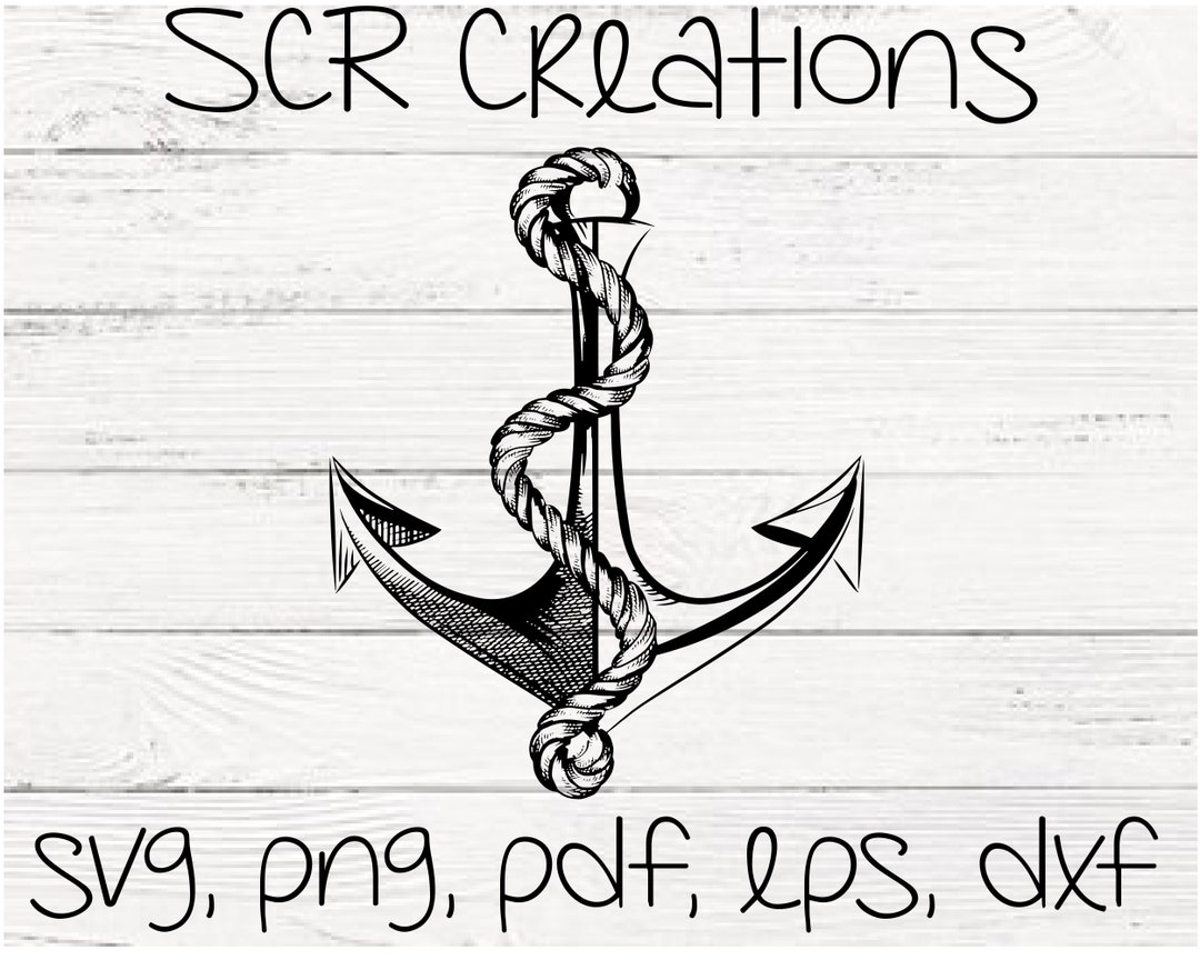 Anchor and Rope, Svg, Png, Pdf, Eps and Dxf Files, instant Download - Etsy