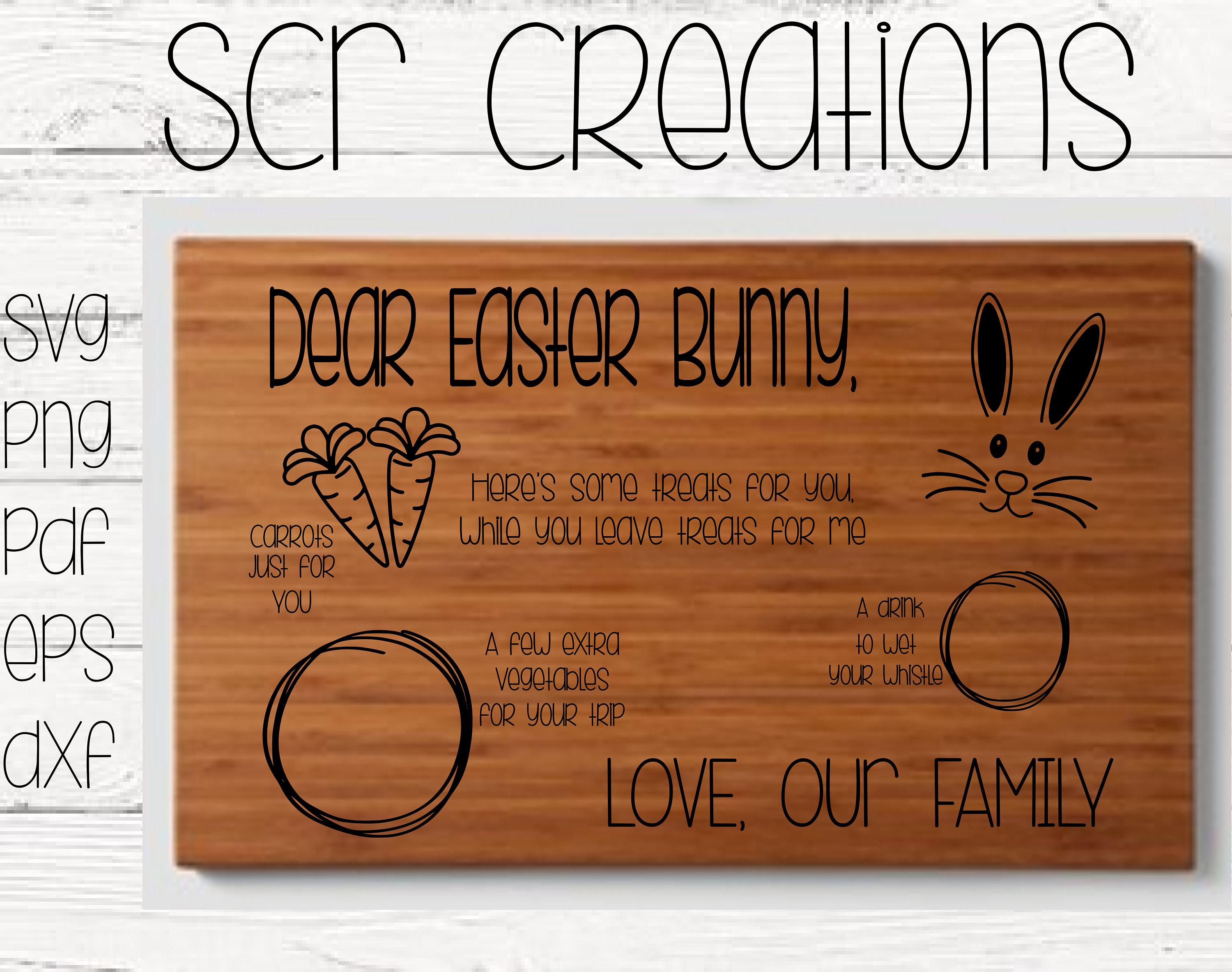 Easter Bunny Tray Svg Png Pdf Eps and Dxf Files INSTANT - Etsy Ireland
