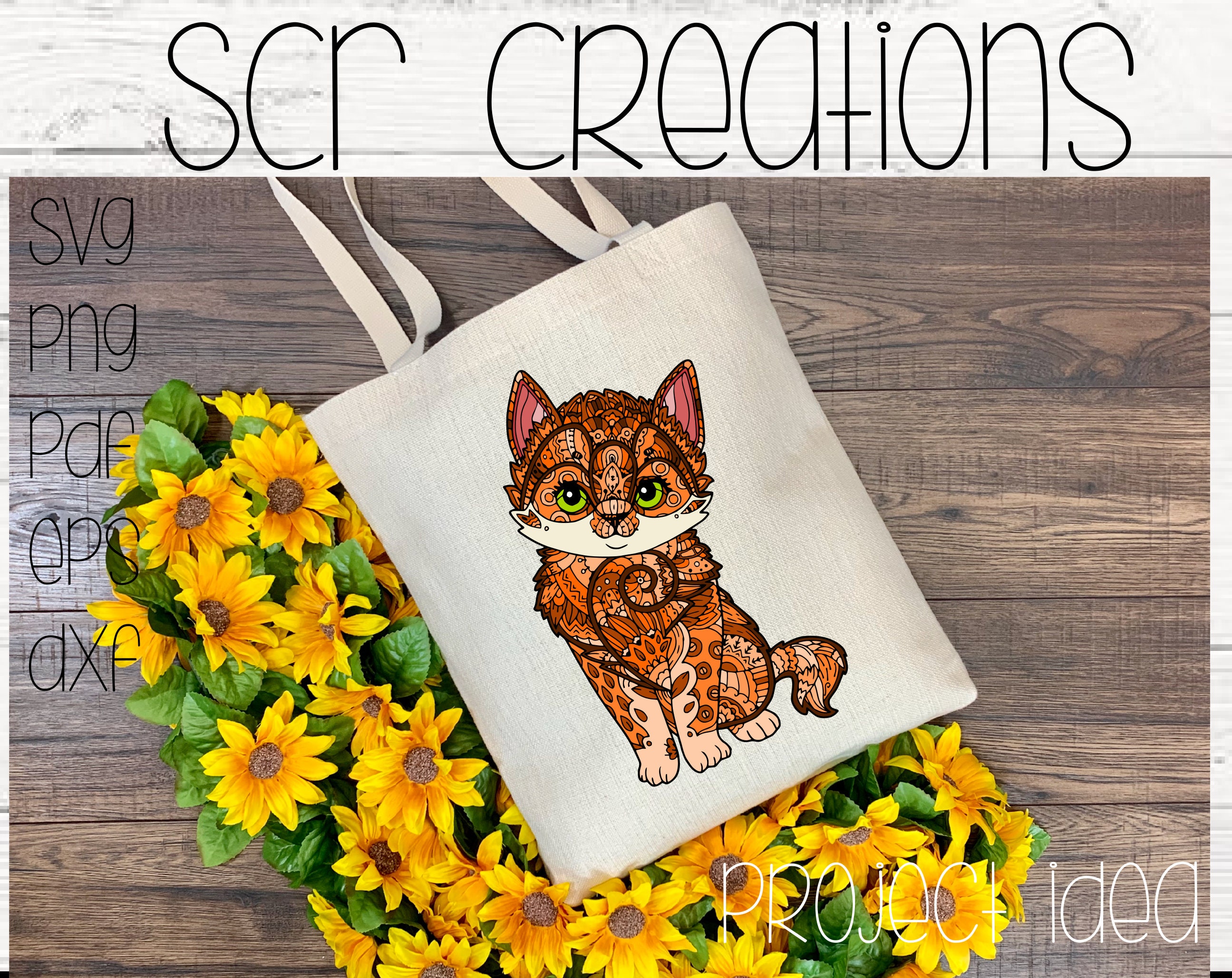 Layered Kitten Zentangle Svg Png Pdf Eps and Dxf Files - Etsy