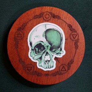 Skull Matte Sticker - Vinyl, Art, Spooky, Gothic, Ink, Decor, Stationary