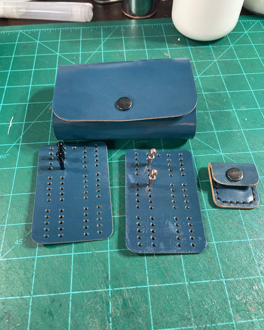 Leather Travel Cribbage Set Etsy