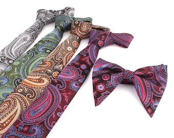 Paisly Neck Ties/Floral Tie/Skinny Ties For Men/Wedding Tie/Neckties For Men/Microfiber Tie/Men's Neck Tie/Oversize Bow Tie/Neck Wear Man