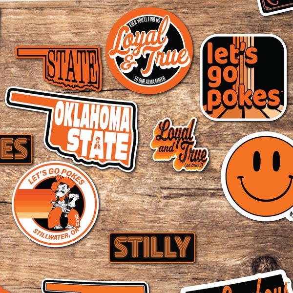 Oklahoma State Vinyl Sticker Set | OSU | Let's Go Pokes | Fan Student Alumni Gift | Cowboys | Stillwater | Here Comes Bullet | Ride 'Em