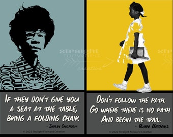 Black History Month Prints & Posters | Shirley Chisholm | Ruby Bridges | Mae Jemison | Misty Copeland | Black History Art | Inspirational