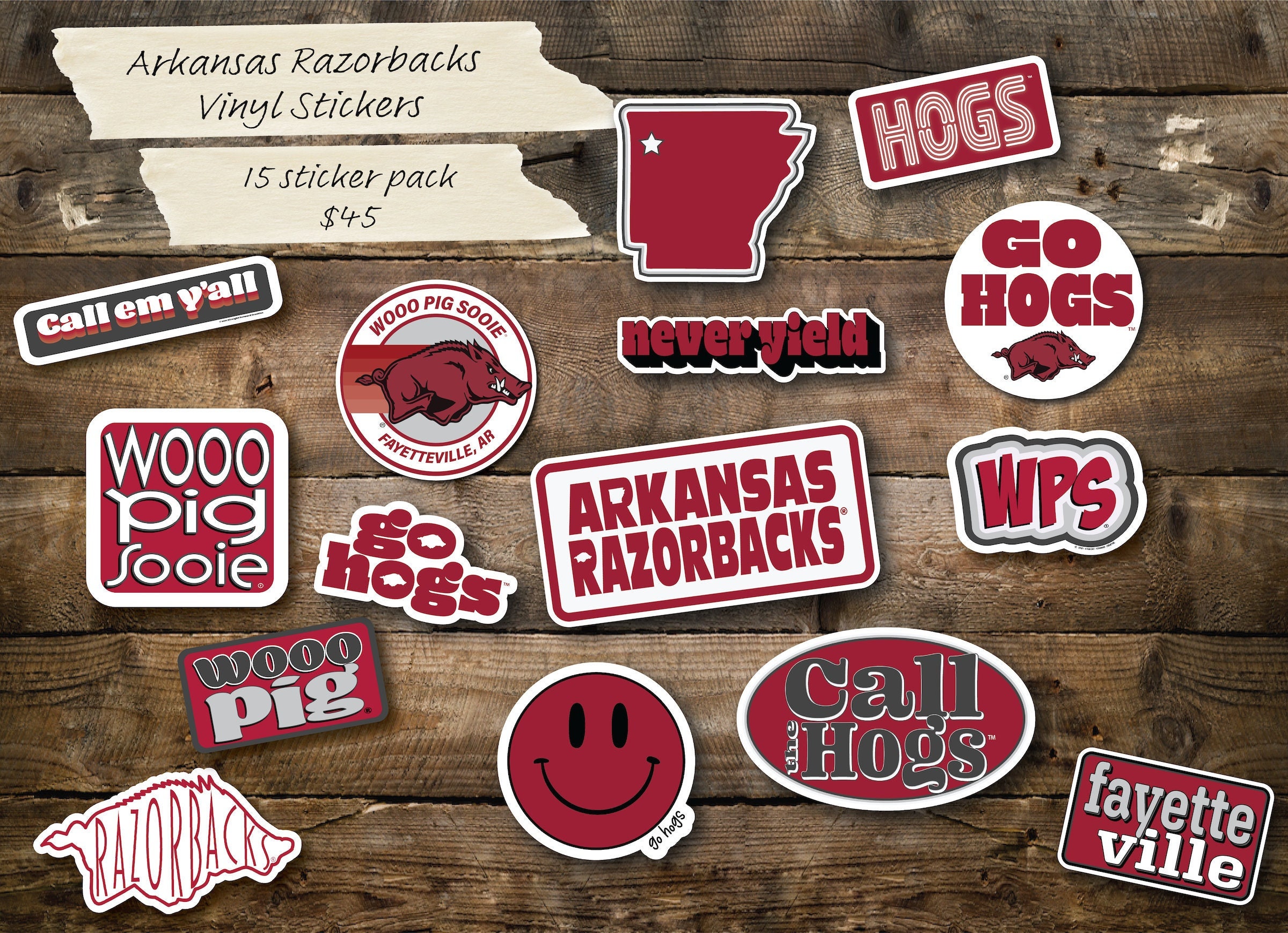 Lone Star Razorback Sticker Arkansas Razorbacks Vinyl Stickers | Sticker Sets & Individual ...