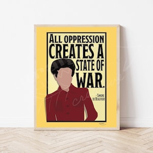DIGITAL DOWNLOAD | Simone de Beauvoir Poster | History Poster | European History | AP Euro | World History | Feminist Poster | Printable