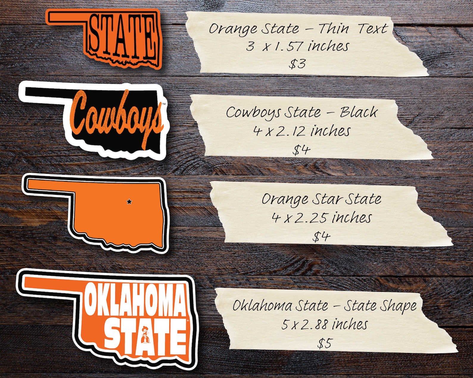 Oklahoma State | OSU | Let's Go Pokes | Vinyl Stickers Sticker Set ...