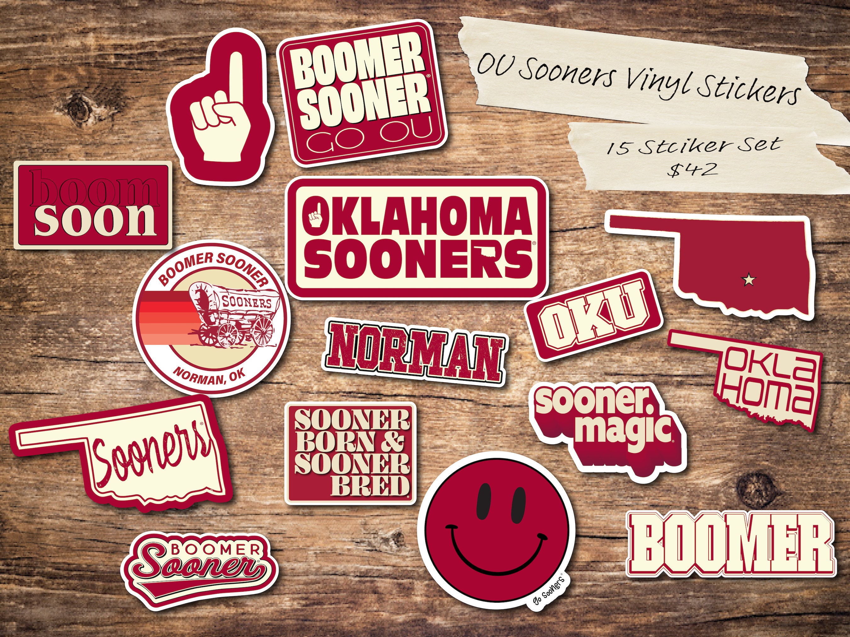 University Of Oklahoma Sticker Decal - Vinyl College Logo For Laptop, Car, Water Bottle (Type 2)