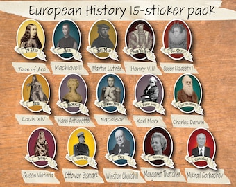 European History Vinyl Stickers - Sticker Sets or Individual | AP Euro Stickers | History Teacher Stickers