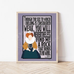 DIGITALE DOWNLOAD | Queen Elizabeth I Poster | Poster van de Europese geschiedenis | AP Euro | Geschiedenis Poster | Afdrukbare | Feministische Poster