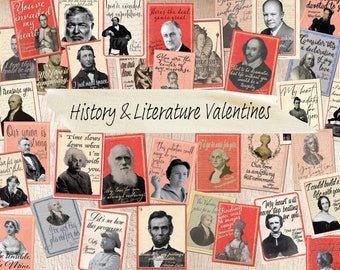 History and Classic Literature Valentines | European History | US History | Henry VIII | Marie Antoinette | Shakespeare | Roosevelt | Darwin