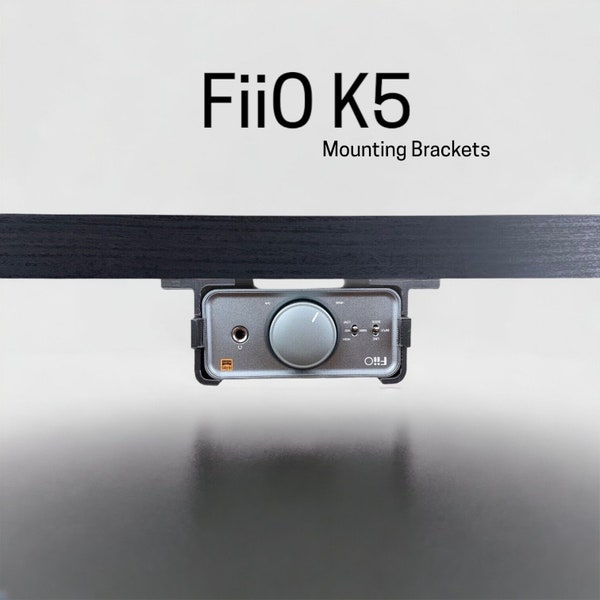 FiiO K5, K5 Pro, K5 Pro ESS Desk Mounting Bracket | Reversible Retention Security Clips | Snug Fit | Screws included.