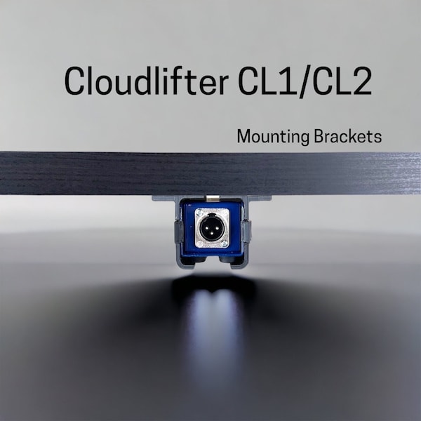 Cloud Microphones Cloudlifter CL-1 / CL-2 Desk Mounting Bracket | Reversible Retention Security Clips | Snug Fit | Screws included.