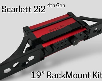 Focusrite Scarlett 2i2 4th Gen 19inch Rack Mount Kit - PETG Brackets, Elastic Bands, Strap - Studio Recording Accessories & Rack Mounting