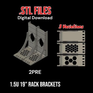 Digital Download 1.5U Rack Mount Kit for Focusrite Clarett 2PRE STL Files – 3 Variants Studio Rack Mount Accessory