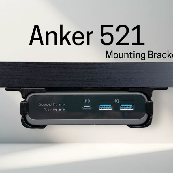 Anker 521 Desk Mounting Bracket | Reversible Retention Security Clips | Outlet and USB / Type C Desk Bracket | Snug Fit | Screws included