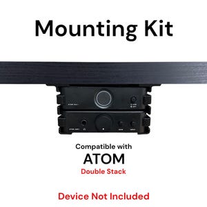 Pode incluir: Kit de montagem preto para um dispositivo de áudio ATOM de pilha dupla. O kit é compatível com o ATOM Double Stack. Dispositivo não incluído.