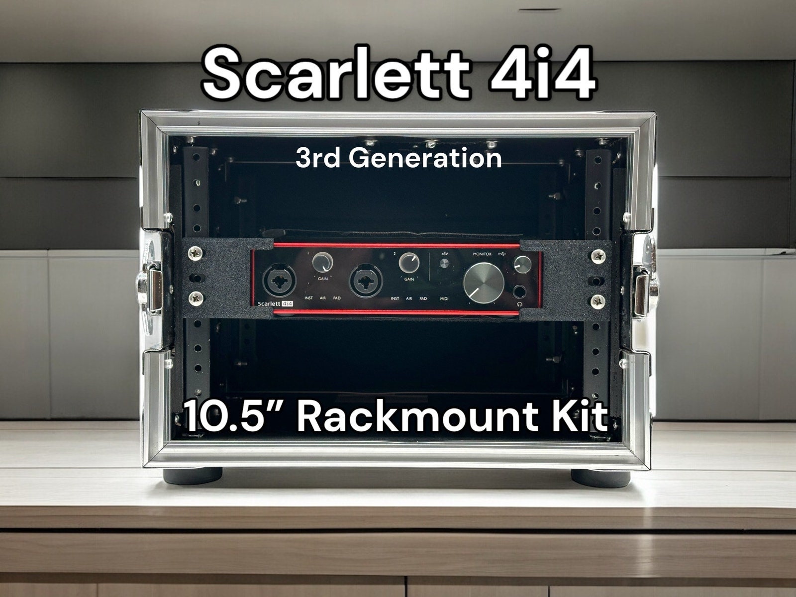 Rack Mount Kit for Focusrite Scarlett 4i4 3rd Gen - 10.5” 1.5U
