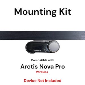 Desk Mount Kit for SteelSeries Arctis Nova Pro Wireless Hub with Battery Holder - Secure Mount with Easy Battery Access - Audio Accessories