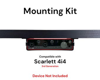Desk Mount Kit for Focusrite Scarlett 4i4 (3rd Gen) - Under Desk Mount Brackets with Reversible Clips - Secure Mounting Accessories