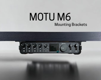 Motu M6 audio interface Desk Mounting Bracket | Reversible Retention Security Clips | Snug Fit | Screws included.