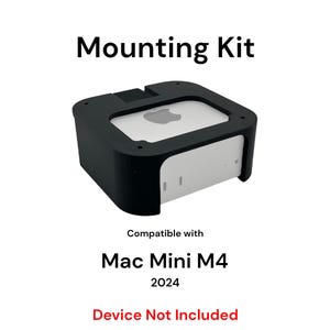 Desk Mount Kit for NEW Apple Mac Mini M4 2024 - Reversible Mounting Bracket - Under Desk Mount Accessories - Drill Bit & Screws Included