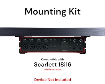 Desk Mount Kit for Focusrite Scarlett 18i16 (4th Gen) - Under Desk Mount Brackets with Reversible Clips - Secure Mounting Accessories