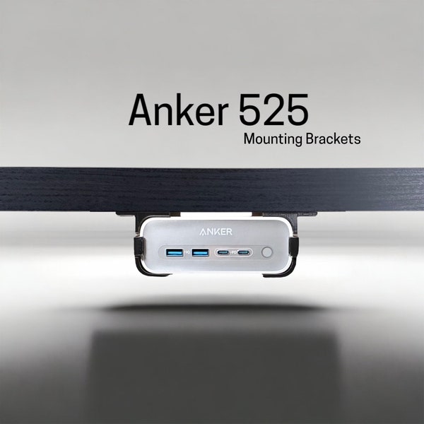 Anker 525 Desk Mounting Bracket | Reversible Retention Security Clips | Outlet and USB / Type C Desk Bracket | Snug Fit | Screws included