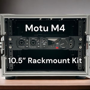 Kit de montagem em rack para MOTU M4 - Suportes PETG 10,5” 1,5U com alça e faixas - Acessório de montagem em rack para gravação em estúdio