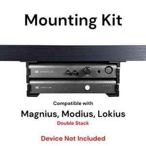 Desk Mount Kit for Schiit Magnius, Modius, Lokius, Double Stack Under Desk Mount Brackets with Reversible Clips, Secure Mounting Accessories