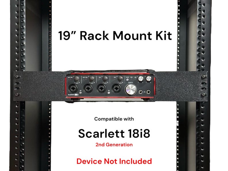 Focusrite Rack Mount Interface Rack Mount Kit for Focusrite Scarlett 18i8 2nd Gen - 19” 1.5U PETG ...