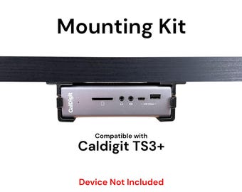 Desk Mount Kit for CalDigit Thunderbolt Station 3 TS3+ - Mounting Brackets with Reversible Retention Clips - Under Desk Mount Accessories