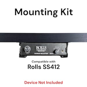 Desk Mount Kit for Rolls SS412 Audio Source Selector - Under Desk Mount Brackets with Reversible Clips - Secure Mounting Accessories