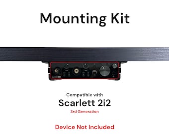 Desk Mount Kit for Focusrite Scarlett 2i2 (3rd Gen)- Under Desk Mount Brackets with Reversible Clips - Secure Mounting Accessories
