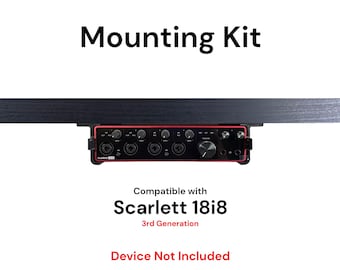 Desk Mount Kit for Focusrite Scarlett 18i8 (3rd Gen) - Under Desk Mount Brackets with Reversible Clips - Secure Mounting Accessories