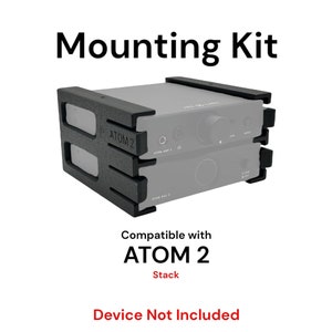 Under Desk Stack Mount for JDS LABS Atom 2 Amp / Dac (Double Stack), USB Audio Interface with Mounting Kit; 3 Color Options; Reversible