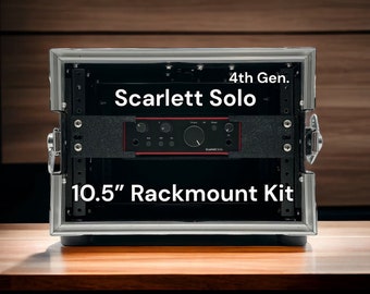 Focusrite Scarlett Solo 4th Gen 10,5-Zoll-Rack-Montage-Kit, PETG-Halterungen, Gummibänder, Gurt - Studioaufnahme Zubehör & Rack-Montage