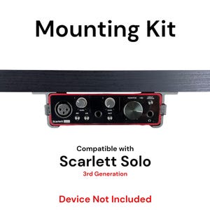 Desk Mount Kit for Focusrite Scarlett Solo (3rd Gen) - Under Desk Mount Brackets with Reversible Clips - Secure Mounting Accessories