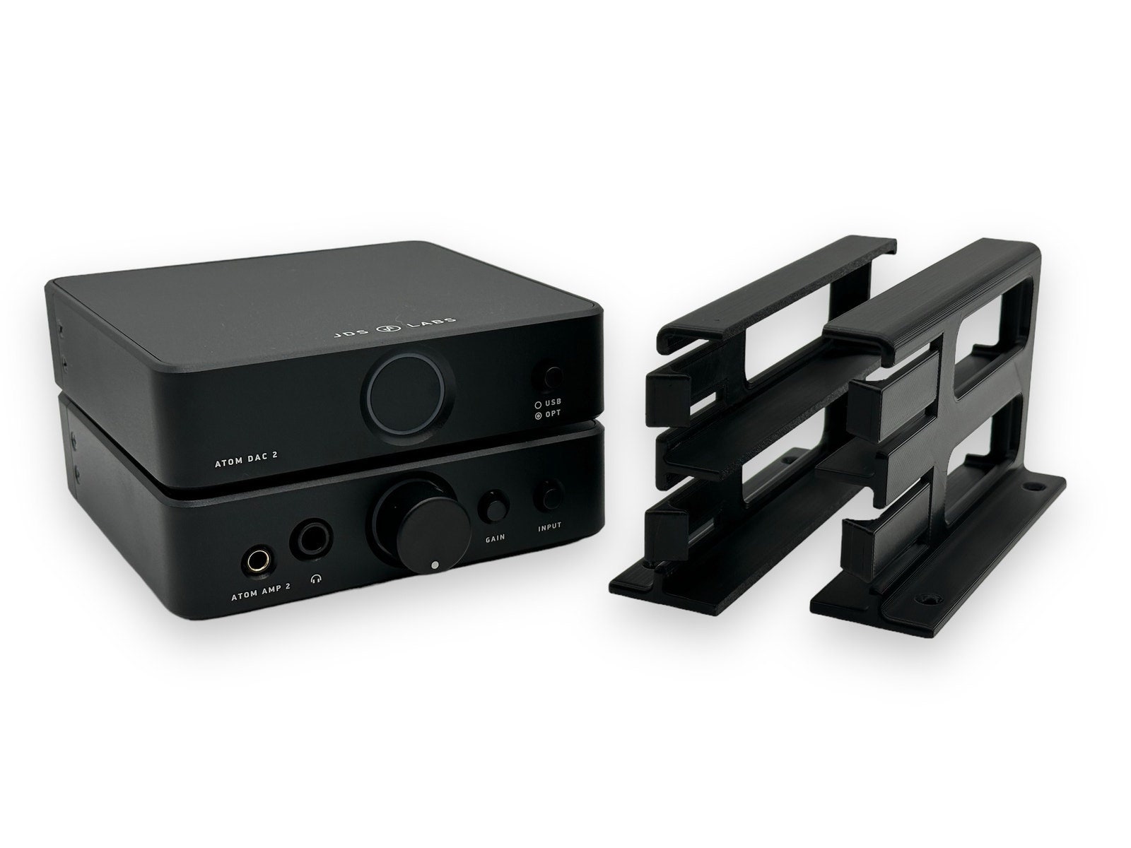 Kit de montaje de escritorio para amplificador y DAC Atom 2 de JDS LABS  (doble pila): soportes de montaje debajo del escritorio con clips  reversibles: accesorios de montaje seguros - Etsy México, image size:1600x1200