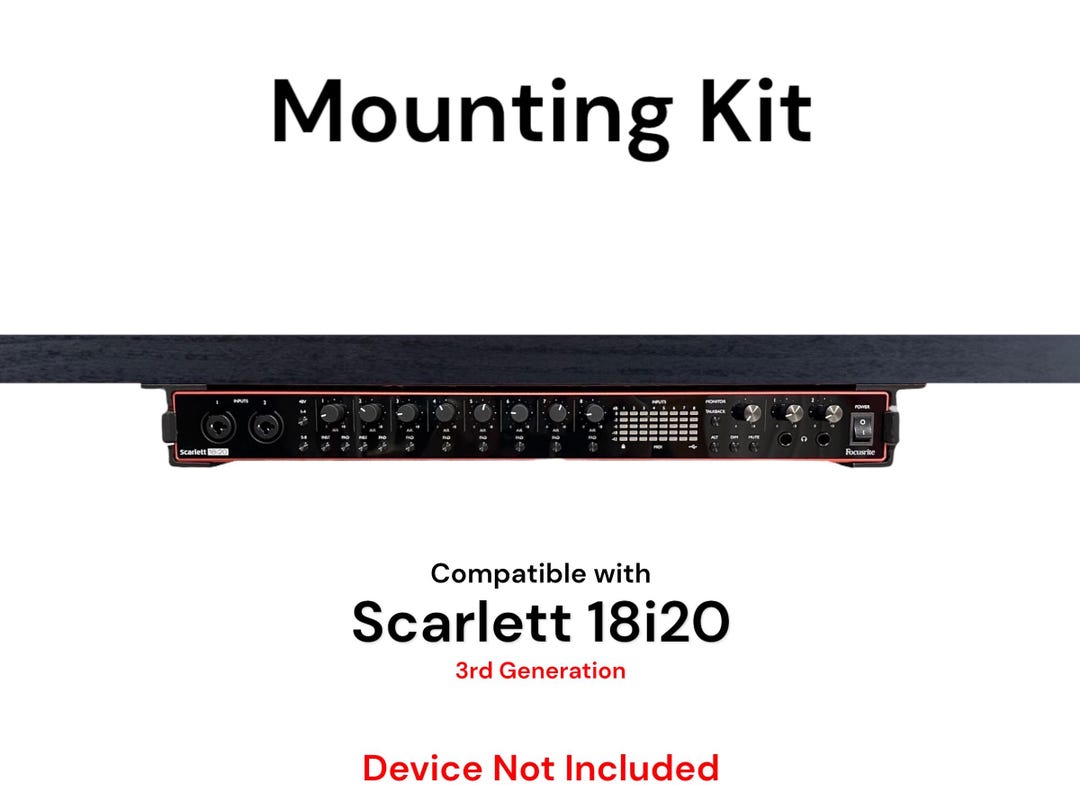 Desk Mount Kit for Focusrite Scarlett 18i20 (3rd Gen) - Under Desk