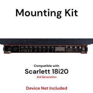 Peut inclure: Kit de montage noir pour une interface audio Focusrite Scarlett 18i20 de 3e génération. Le kit est compatible avec l'interface audio Scarlett 18i20 de 3e génération. Appareil non inclus.