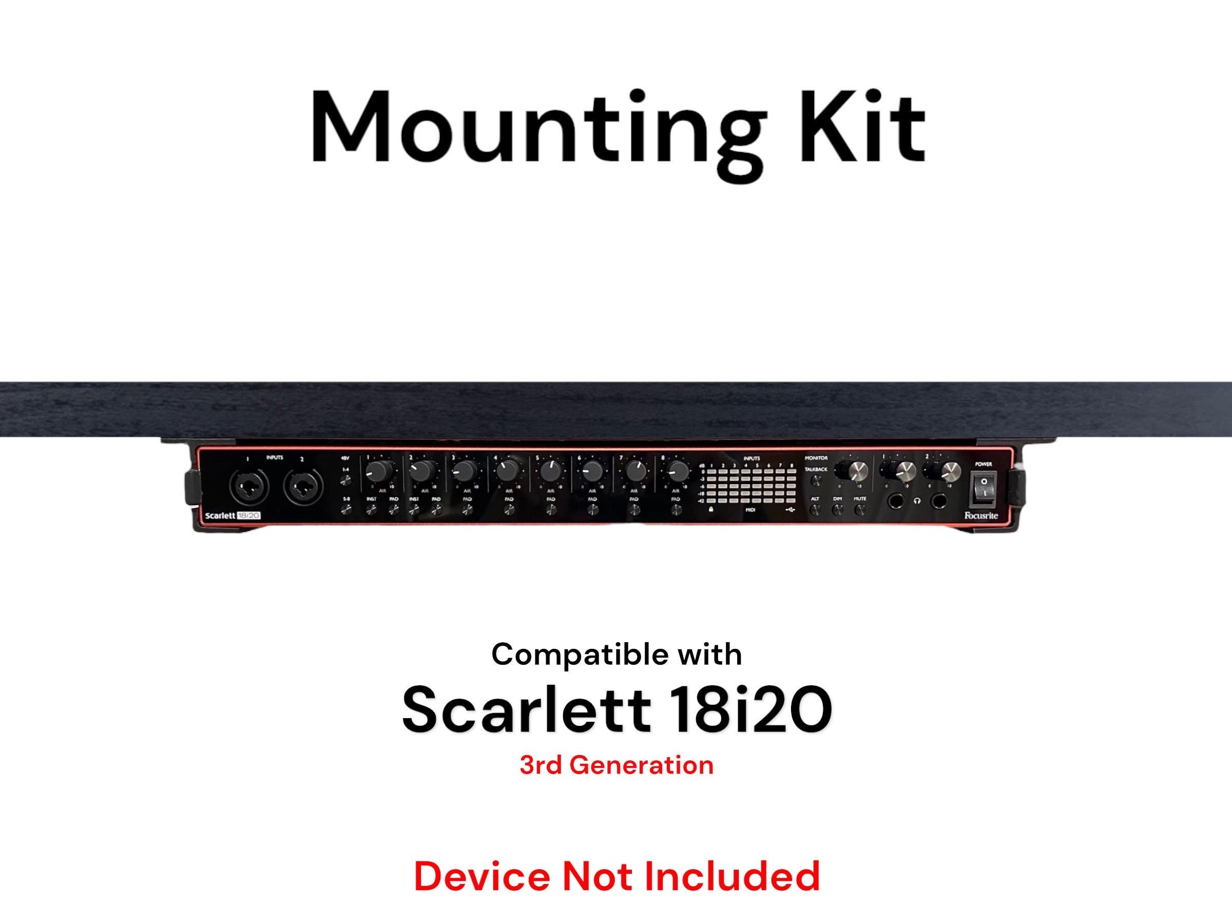 Desk Mount Kit for Focusrite Scarlett 18i20 (3rd Gen) - Under Desk